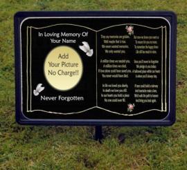 PERSONALISED MEMORIAL PLAQUE WITH PLINTH FOR GROUND INSERTION