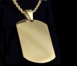 Gold Plated Dog Tag Pendant 